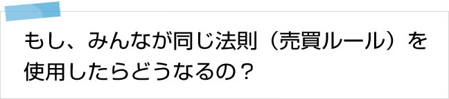 もし、みんなが同じ法則（売買ルール）を使用したらどうなるの？